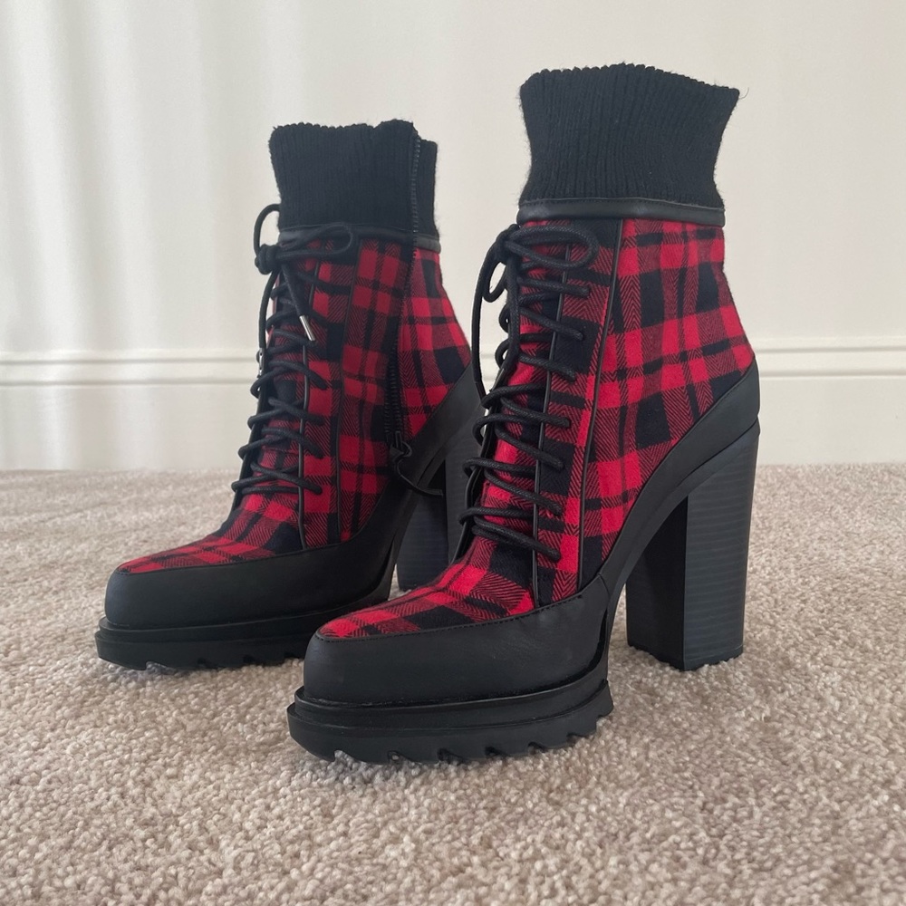 GX by Gwen Stefani Trial Boots Red Plaid